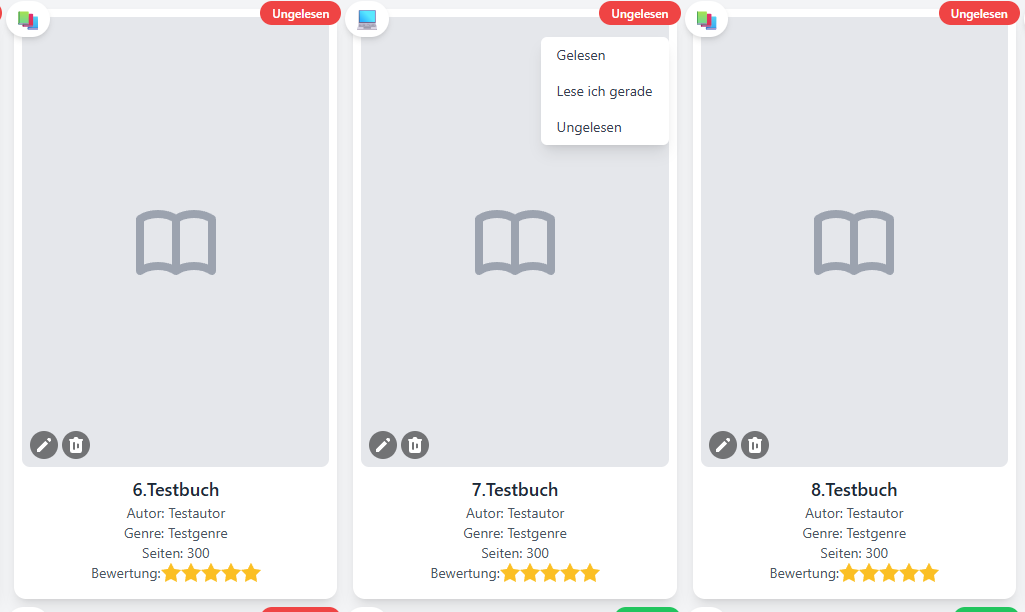 Screenshot Buch hinzufügen Formular