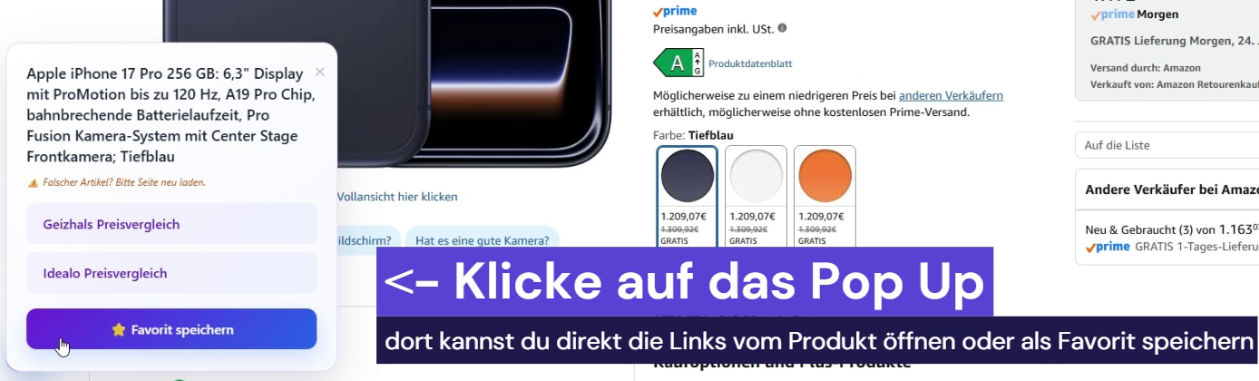 Screenshot Idealo Suchergebnis